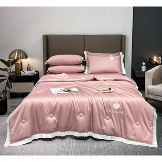 Bộ Chăn Ga Gối Phi Lụa Charming, Sét 4 Món Chăn Ga Gối Phi Lụa Óng Mịn, Dày Dặn
