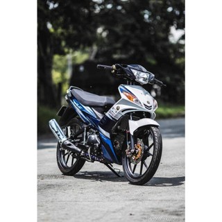 Tem rời exciter 2010 135LC xanh trắng dán xe đen trắng như hình xe