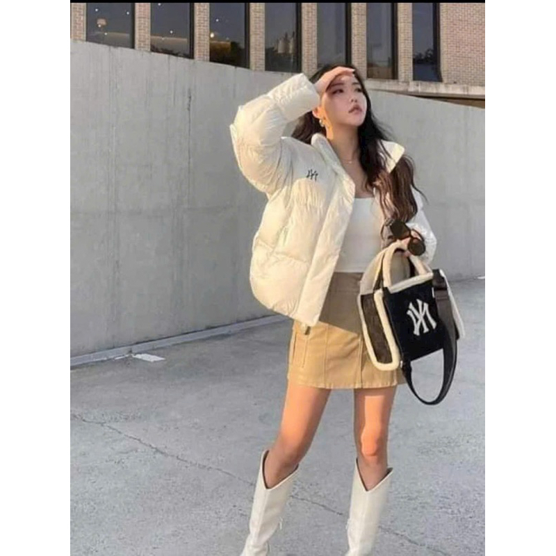 Túi tote mlb ny viền lông cừu siêu hot mới nhất xịn sò 23cm