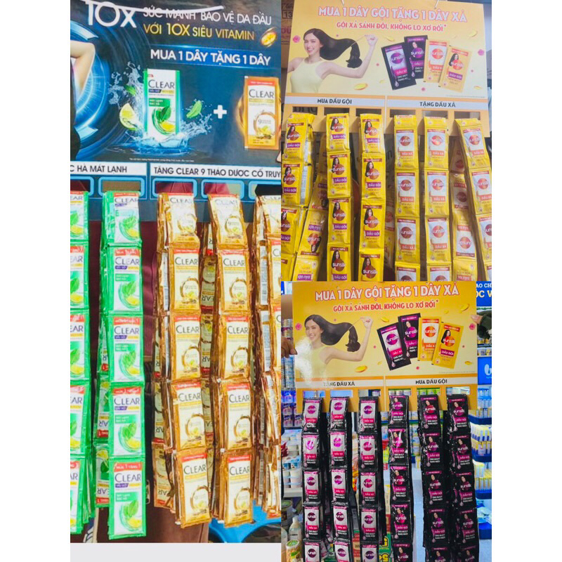 Combo 1dây tặng 1dây SUNSILK & CLEAR mỗi dây 10gói