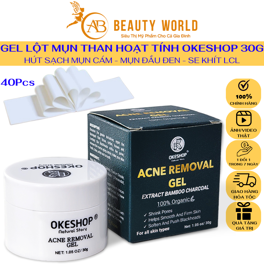 Gel Hút Mụn Than Hoạt Tính OKESHOP vacci - Hút Sạch Mụn Cám - Mụn Đầu Đen - Sạch Bạ Nhờn - Giảm Tác Nhân Gây Mụn