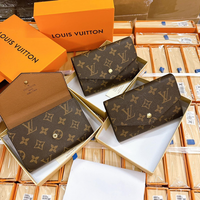 Ví ngắn lv bì thư cầm tay bỏ túi 15cm có hộp