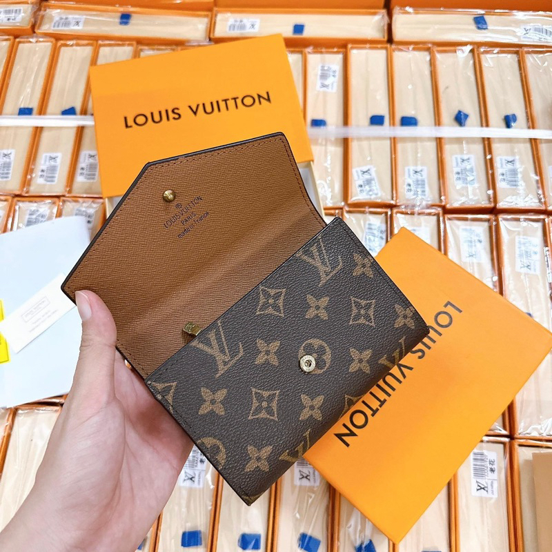 Ví ngắn lv bì thư cầm tay bỏ túi 15cm có hộp