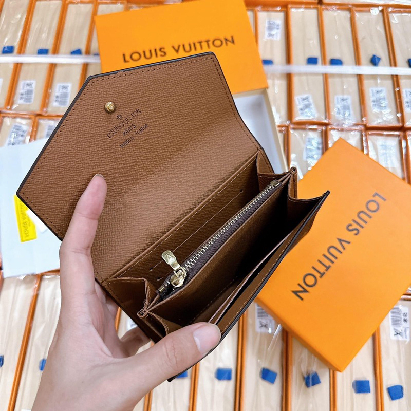 Ví ngắn lv bì thư cầm tay bỏ túi 15cm có hộp