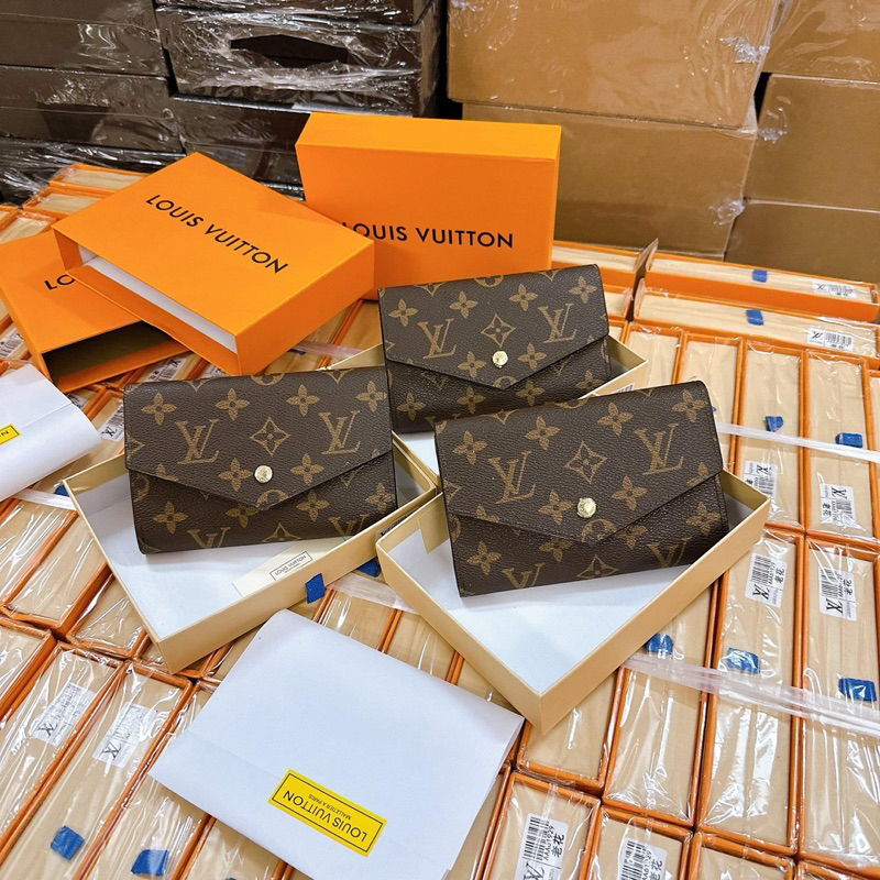 Ví ngắn lv bì thư cầm tay bỏ túi 15cm có hộp