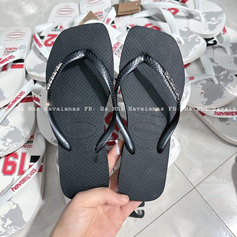 HVN Dép Tông Nữ Đế Vuông Logo Tag Sắt Mẫu 2024