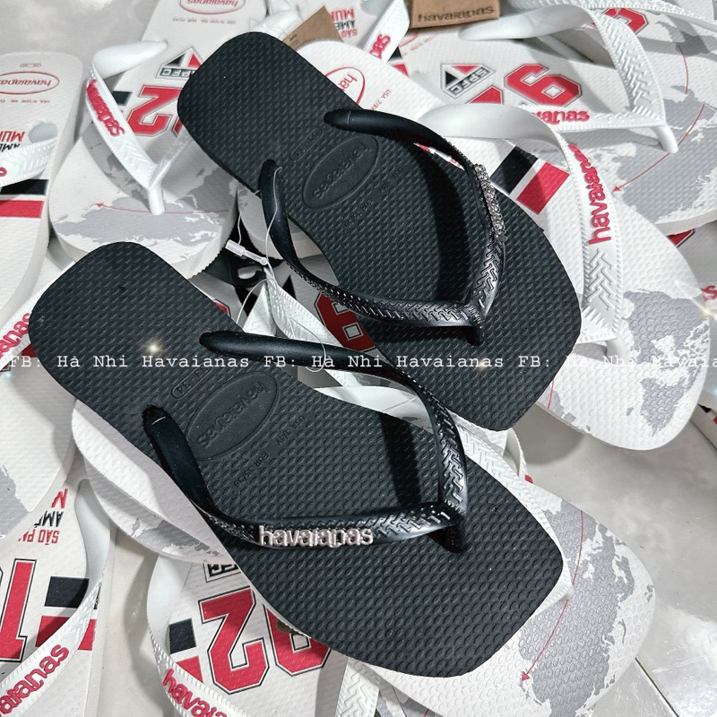 HVN Dép Tông Nữ Đế Vuông Logo Tag Sắt Mẫu 2024