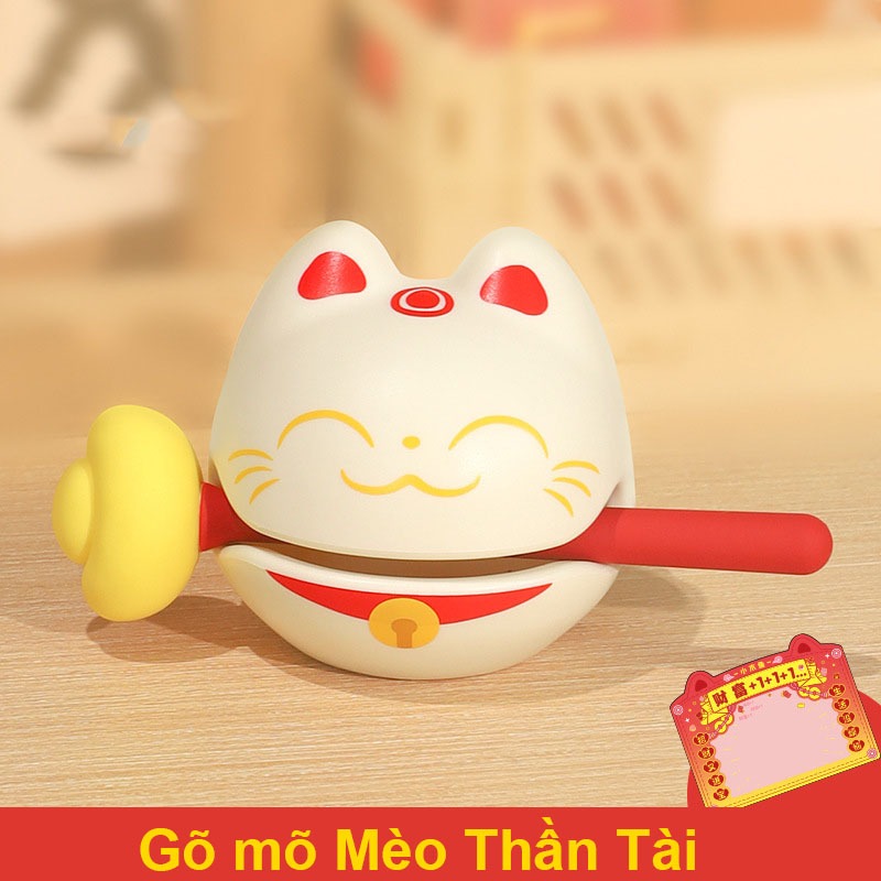 Gõ Mõ Mèo Thần Tài Dễ Thương Trang Trí Văn Phòng Bàn Học Thu Hút Tài Lộc Tịnh Tâm Quà Tặng Ý Nghĩa