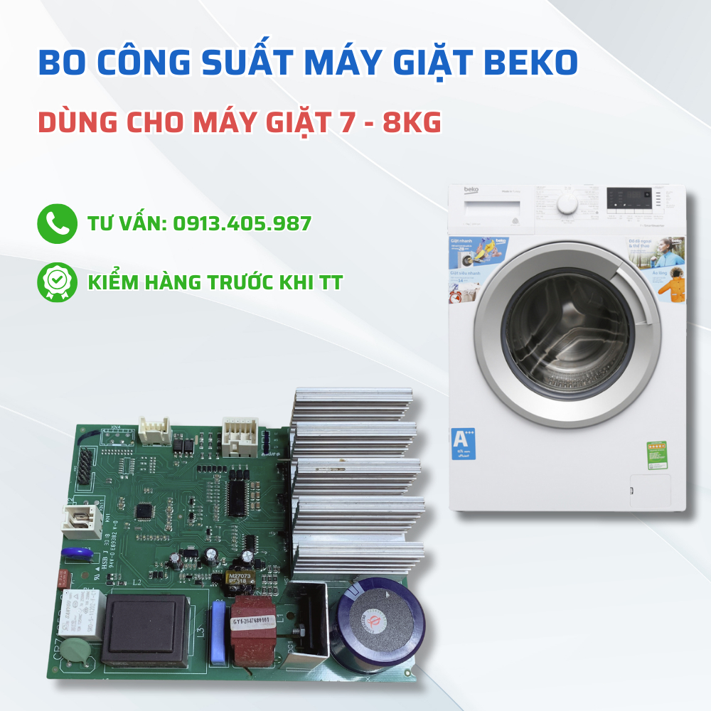 Bo Công Suất Máy Giặt BEKO 7 - 8Kg, Bo Mạch Chính Máy Giặt Beko Chuẩn Theo Máy