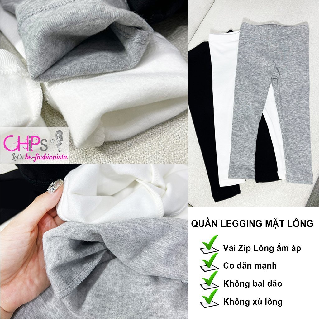 Quần Legging Dài Thu Đông Lót Lông Cho Bé Gái Shop CHIPs