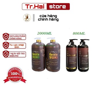 (Loại 1) Cặp Dầu Gội Xả Collagen Keratin YUKI 800ML 2000ML Giảm Rụng Tóc, Kích Mọc Tóc, Phục Hồi Tóc Hư Tổn