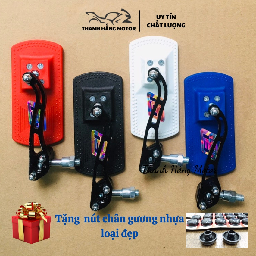 Gương Xe Máy Thời Trang, Gương Chiếu Hậu 4 Cạnh, Gương Vuông - Kiếng Chiếu Hậu- Tặng kèm ốc chân gương nhựa