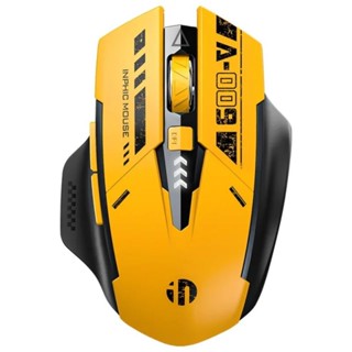 Chuột bluetooth 5.0 không dây TEKKIN INPHIC A9 gaming máy tính 6 nút silent tắt âm led hiển thị pin gundam công thái học