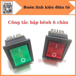 Combo 2 cái công tắc bập bênh 6 chân, công tắc nguồn kcd4 16a 250vac