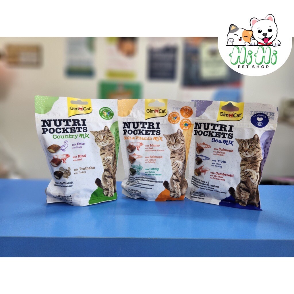SNACK DINH DƯỠNG CHO MÈO GIMCAT NUTRI POCKETS 150G CHO MÈO - HÀNG NHẬP ĐỨC