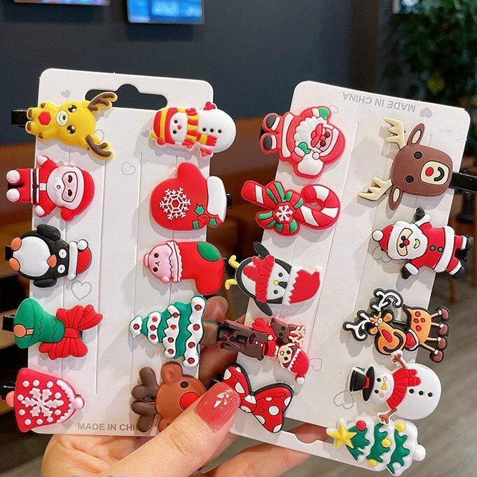 Kẹp tóc Noel Giáng sinh xinh xắn cho bé gái
