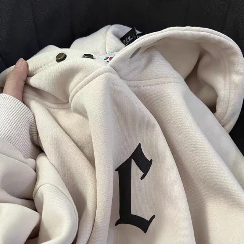 Áo nỉ hoodie 2 màu dày dặn hoạ tiết hottrend phong cách đơn giản hàng QC LOẠI 1