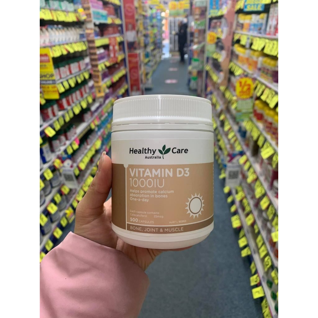 Vitamin D3 1000IU Healthy Care của Úc 500 viên