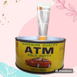 Bả matit ô tô 2 thành phần, 1 lọ bả, 1 lọ keo trét, hộp 1kg chính hãng atm