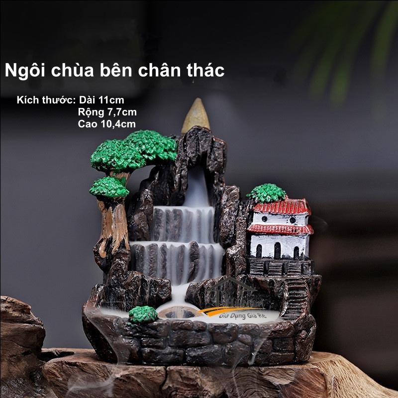 Thác Khói Nụ Trầm Hương -Lư Xông Trầm Khói Ngược, Đồ Thờ Phong Thủy Phật Giáo