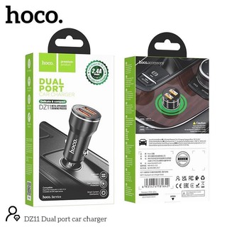 Tẩu sạc oto hoco dz11 2 cổng usb sạc nhanh 18w