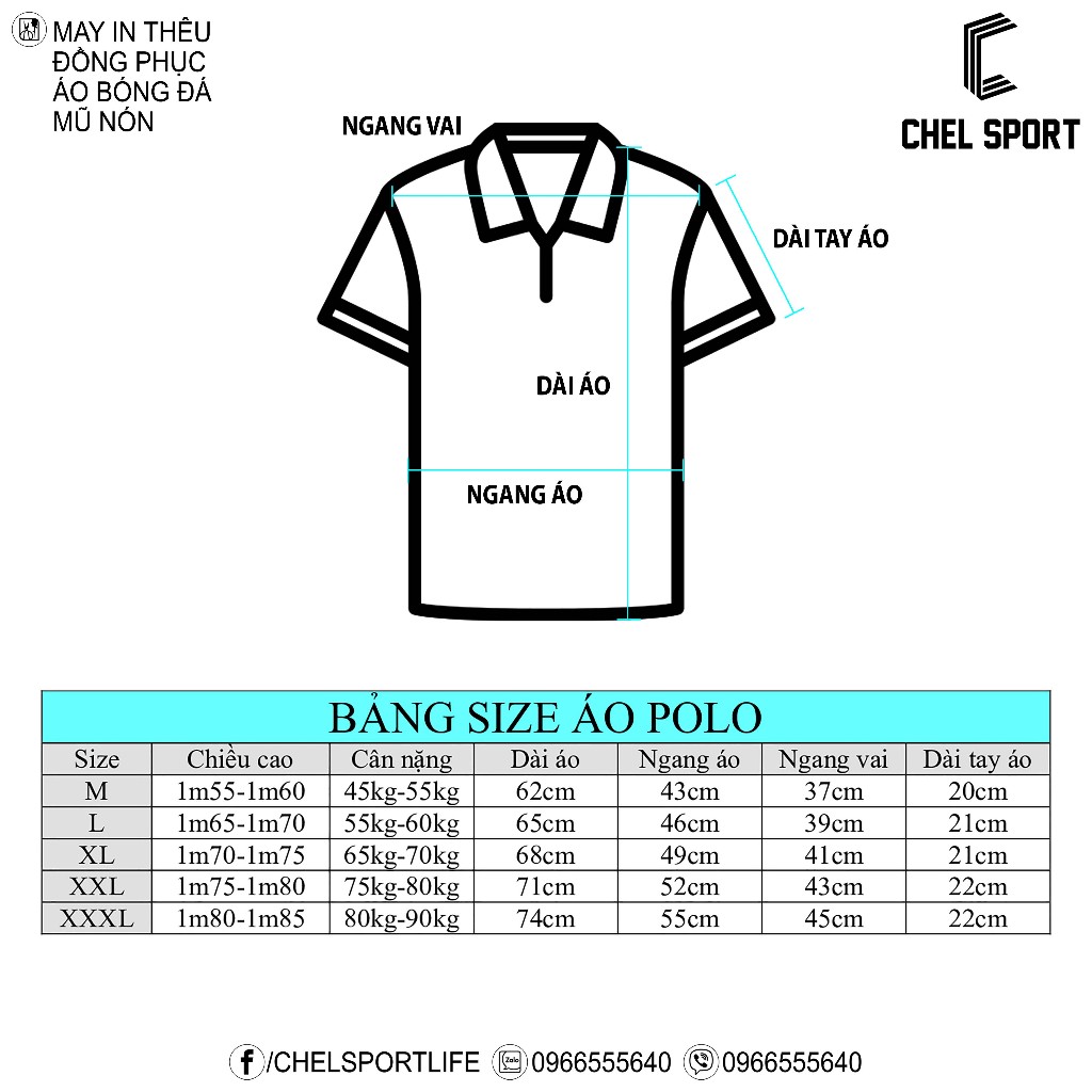 Áo polo logo thêu Chelsea