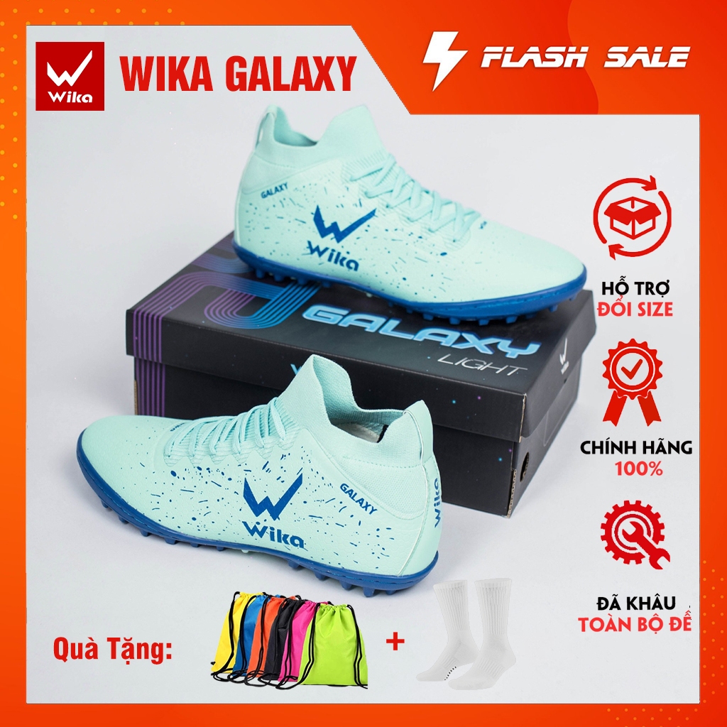 Giày Đá Bóng Nam Wika Galaxy Light Chính Hãng Thiết Kế Bề Mặt Vân Nổi, Đế Đinh Tròn Chống Trơn Trượt Đã Khâ