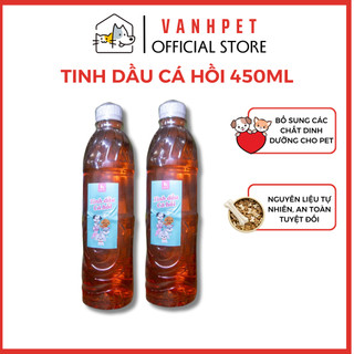 Thức ăn cho chó mèo - Tinh dầu cá hồi thức ăn cho thú cưng Lọ 450ml thơm ngon, bổ sung dinh dưỡng, an toàn VANH PET