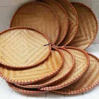 Mẹt Tre Trang Trí Tết viền đỏ decor treo tết, bày hoa quả đồ ăn