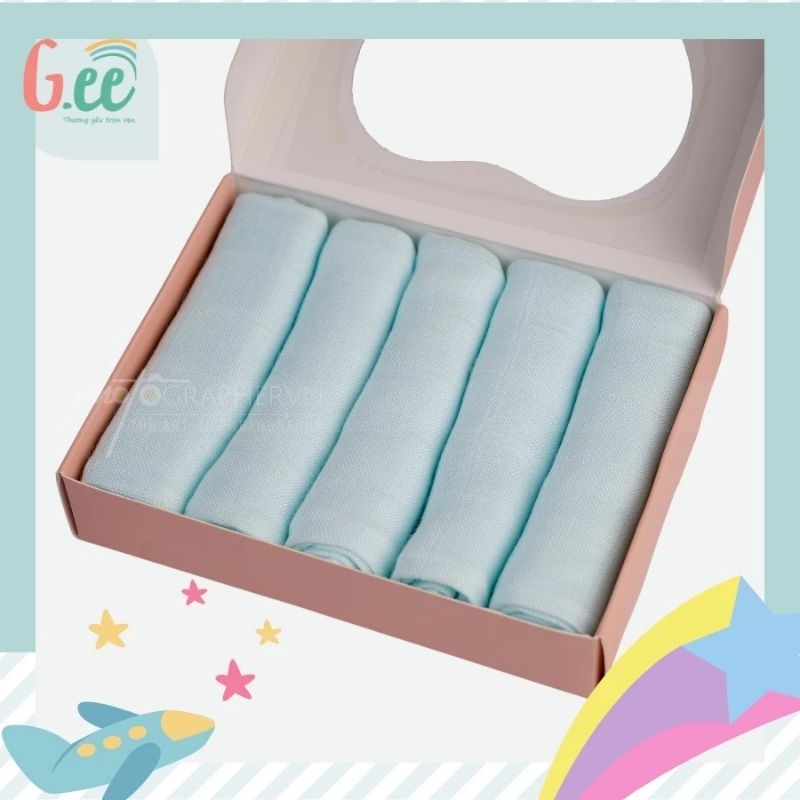 Sét 5 khăn sữa sợi tre Gee