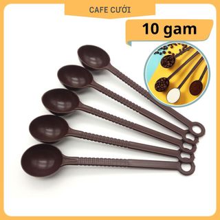 Muỗng đong định lượng gram, thìa đong định lượng nhựa dẻo pha chế 10g nhựa nâu