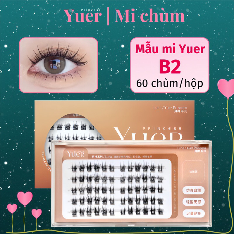 Lông Mi Giả Chùm Tách Sợi YUER Nhiều Mẫu Dễ Nối Tại Nhà