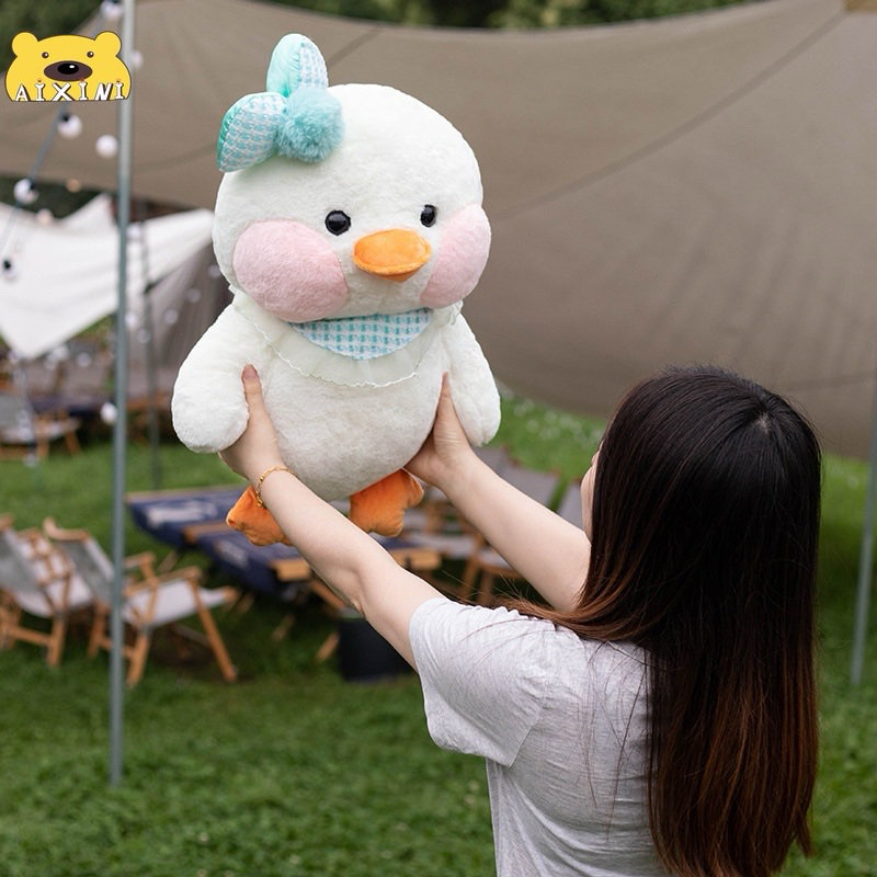 Gấu Bông Vịt đeo nơ và yếm siêu xinh 50cm |ẢNH THẬT-CÓ SẴN|
