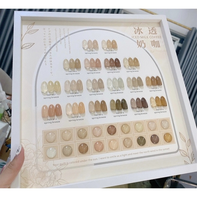 Sét sơn gel thạch tone Nâu + Hồng 18 chai  giá cực tốt