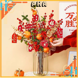 Cành đào đông đỏ cành hoa tiền trang trí tết 12 nhánh