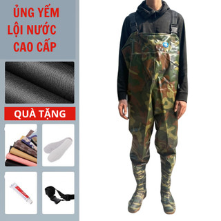 Ủng yếm lội nước, Ủng lội nước liền quần dăn di phủ cao su chống nước đế cứng