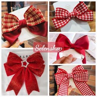   Ảnh thật  Kẹp tóc nơ đỏ vintage handmade - kẹp Tết 2024 Noel nhiều mẫu  Phụ kiện tóc Selenshop 