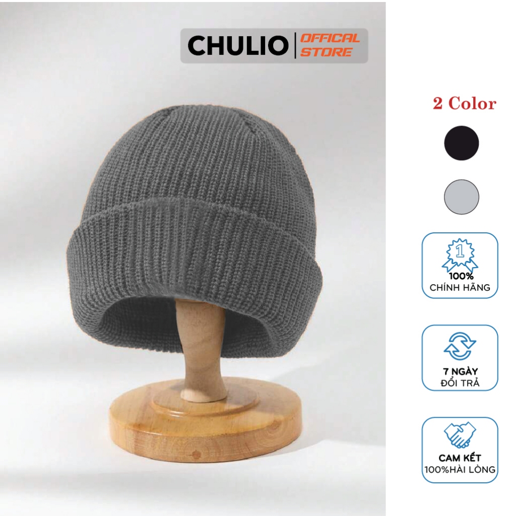 Mũ len trơn nam nữ Chulio, dầy dặn, giữ ấm tốt