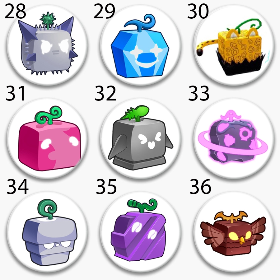 Huy hiệu game blox fruit có các mẫu lựa chọn Ma011399