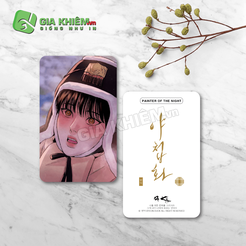Card bo góc giấy truyện DẠ KÝ - PAINTER OF NIGHT  size 9x5.5cm