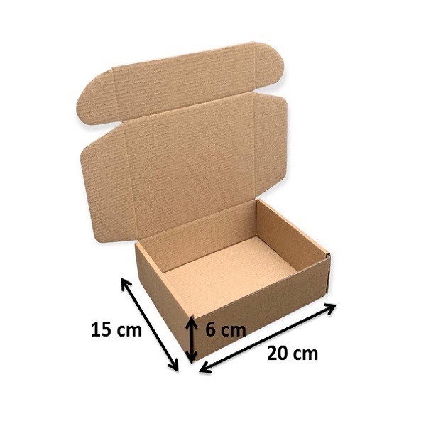 20x15x6 Combo 20 Hộp Carton Nắp Gài, Nắp Cài Đóng Hàng, Hộp Cứng Cáp