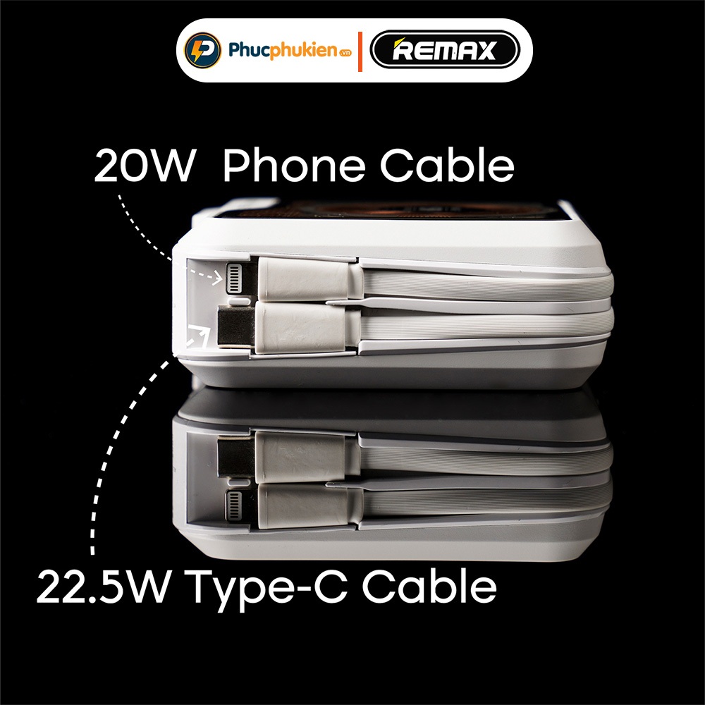 Remax rpp 621 - Sạc dự phòng Remax 10000mAh đa năng all in one sạc không dây 2 dây sạc chân cắm AC - Phúc Phụ Kiện Remax