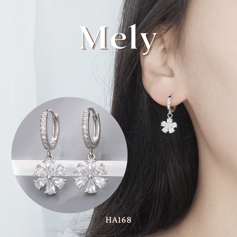 BÔNG TAI HOA ĐÍNH ĐÁ - MELY 742