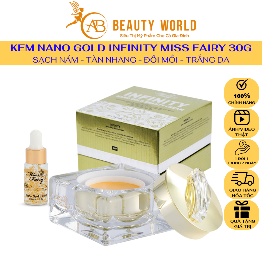 KEM MISS FAIRY NANO GOLD - TINH CHẤT VÀNG NANO - GIẢM NÁM - THÂM - ĐỒI MỒI - TÀN NHANG - GIẢI PHÁP CHO LÀN DA TRẮNG SÁNG