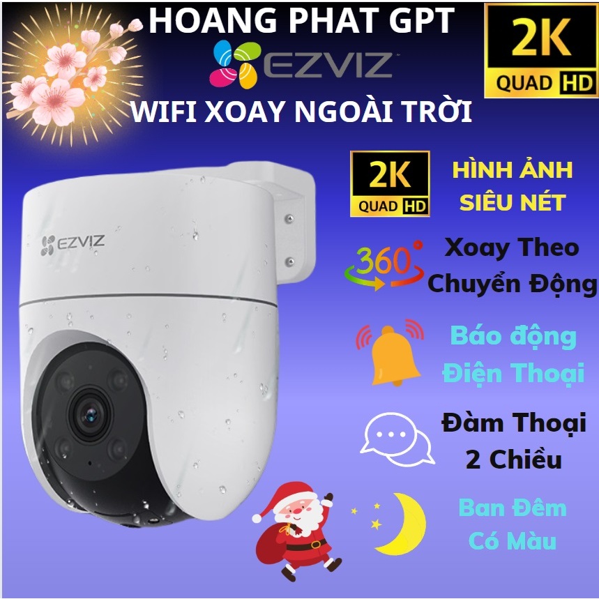 Camera WIFI Ngoài Trời Xoay 360 EZVIZ H8C 2MP, 3MP 4MP 2K 1080P Màu Ban Đêm Thông Minh Chính Hãng Bảo Hành 24TH