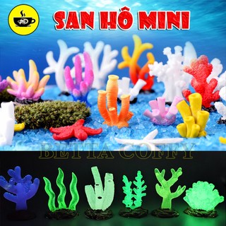 San Hô Mini Nhân Tạo Dạ Quang Phát Sáng Trang Trí Hồ Cá Bể Thủy Sinh Hòn Non Bộ Tiểu Cảnh