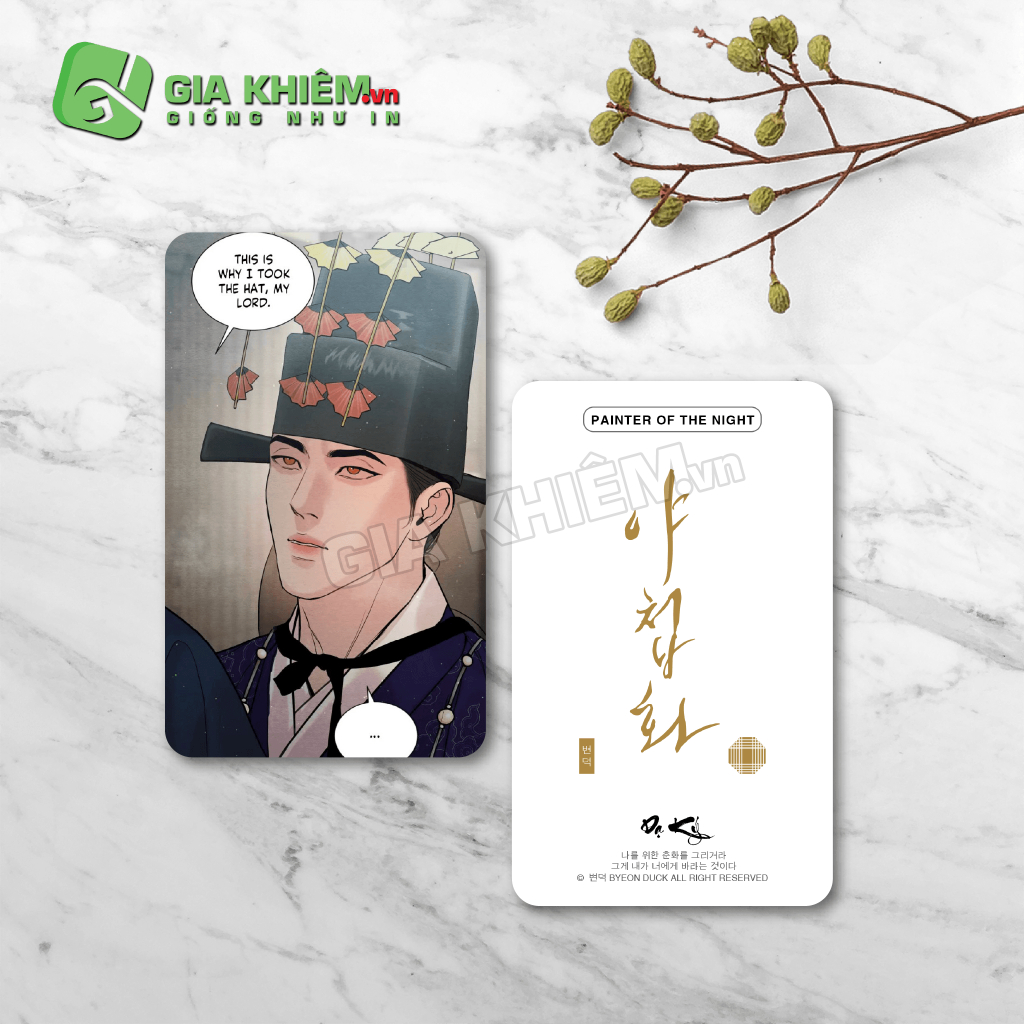 Card bo góc giấy truyện DẠ KÝ - PAINTER OF NIGHT  size 9x5.5cm