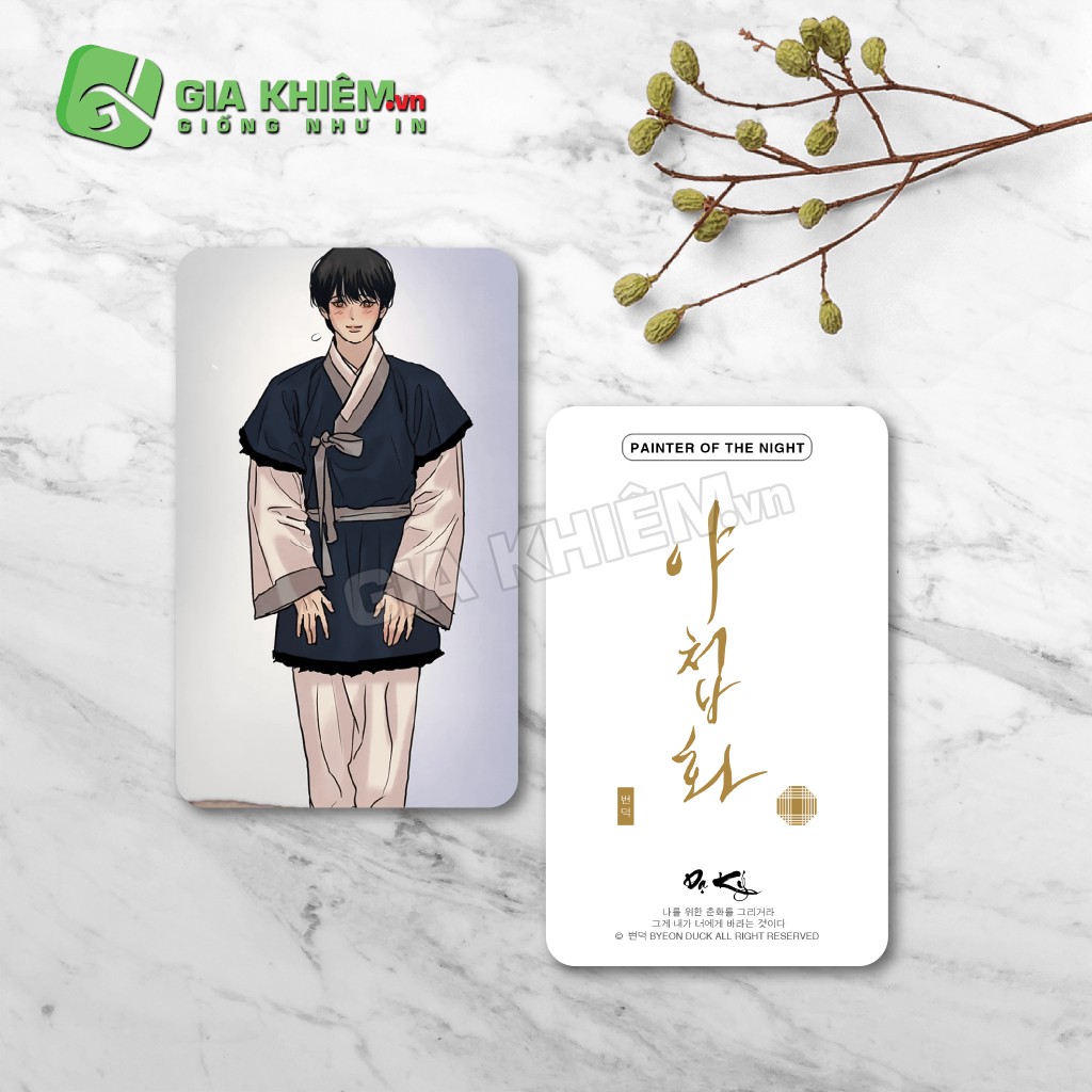 Card bo góc giấy truyện DẠ KÝ - PAINTER OF NIGHT  size 9x5.5cm