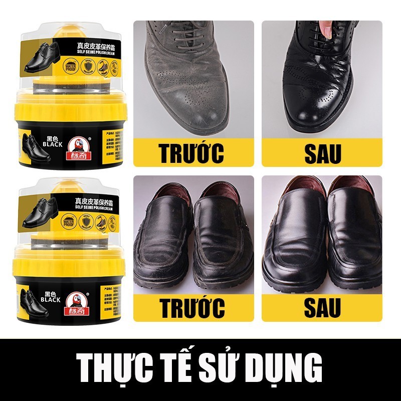 Xi đánh giày, sửa chữa các vết bong tróc. Xi kem dưỡng da làm bóng nhanh đồ da, giày dép 50g, tặng kèm mút