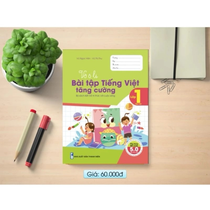 Vở ô li bài tập Toán Tiếng Việt lớp 1 2 3 4 5 tăng cường